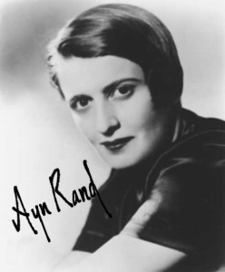 Ayn Rand picture with signature