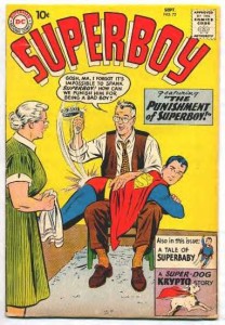Superboy gets a spanking.